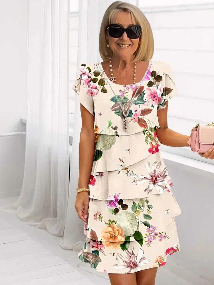 AGNES | ELEGANT VOLANG CHIFFONKLÄNNING